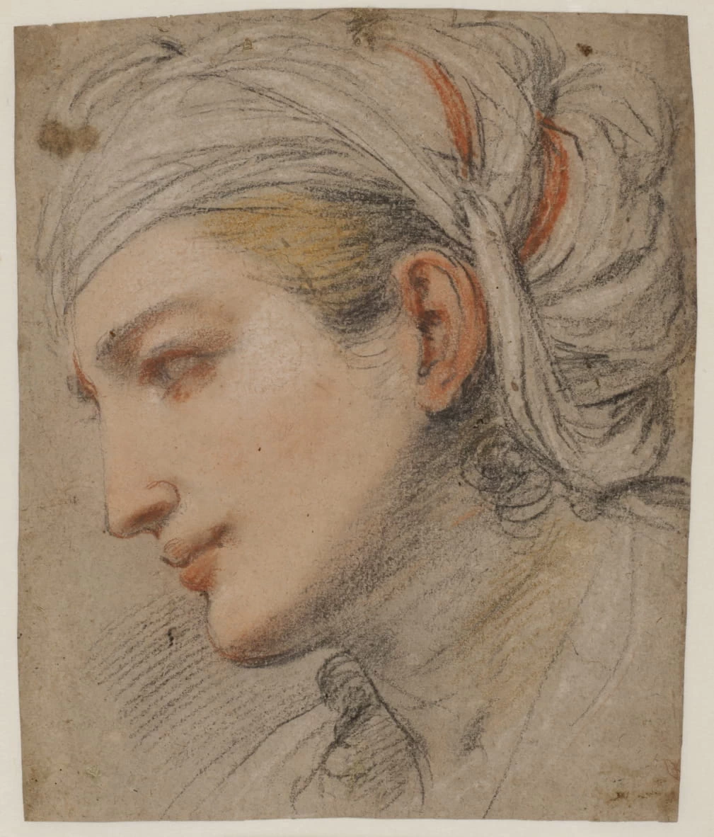 Testa di giovane donna con copricapo - Statens Museum for Kunst